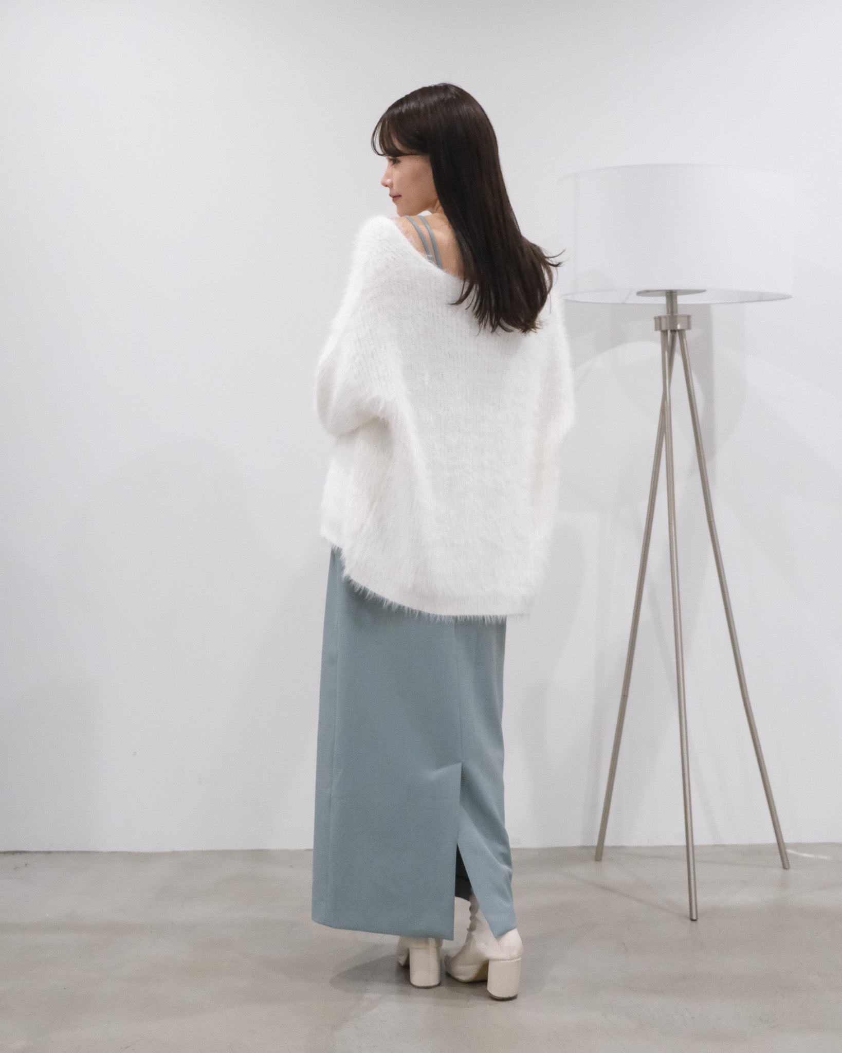 SETボタンビスチェ+タイトスカート