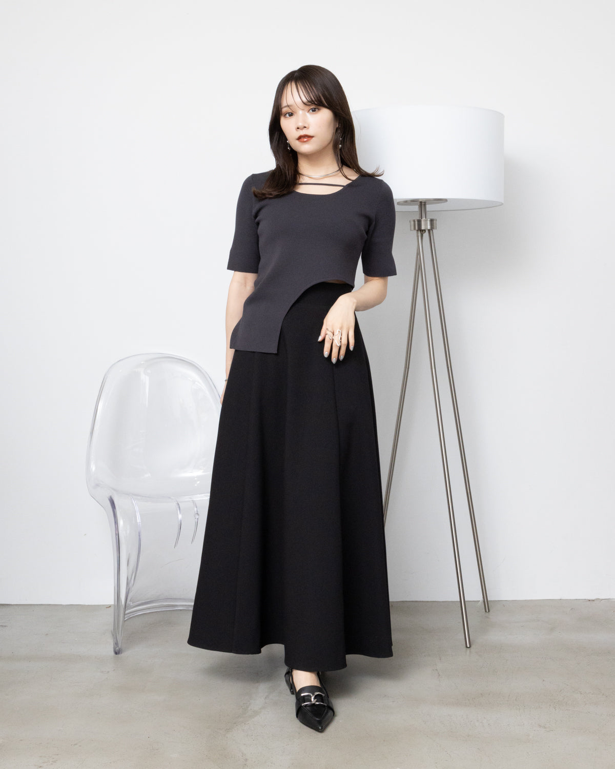 2WAYアシンメトリーニット