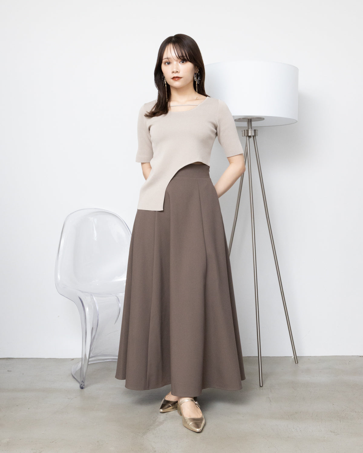 2WAYアシンメトリーニット
