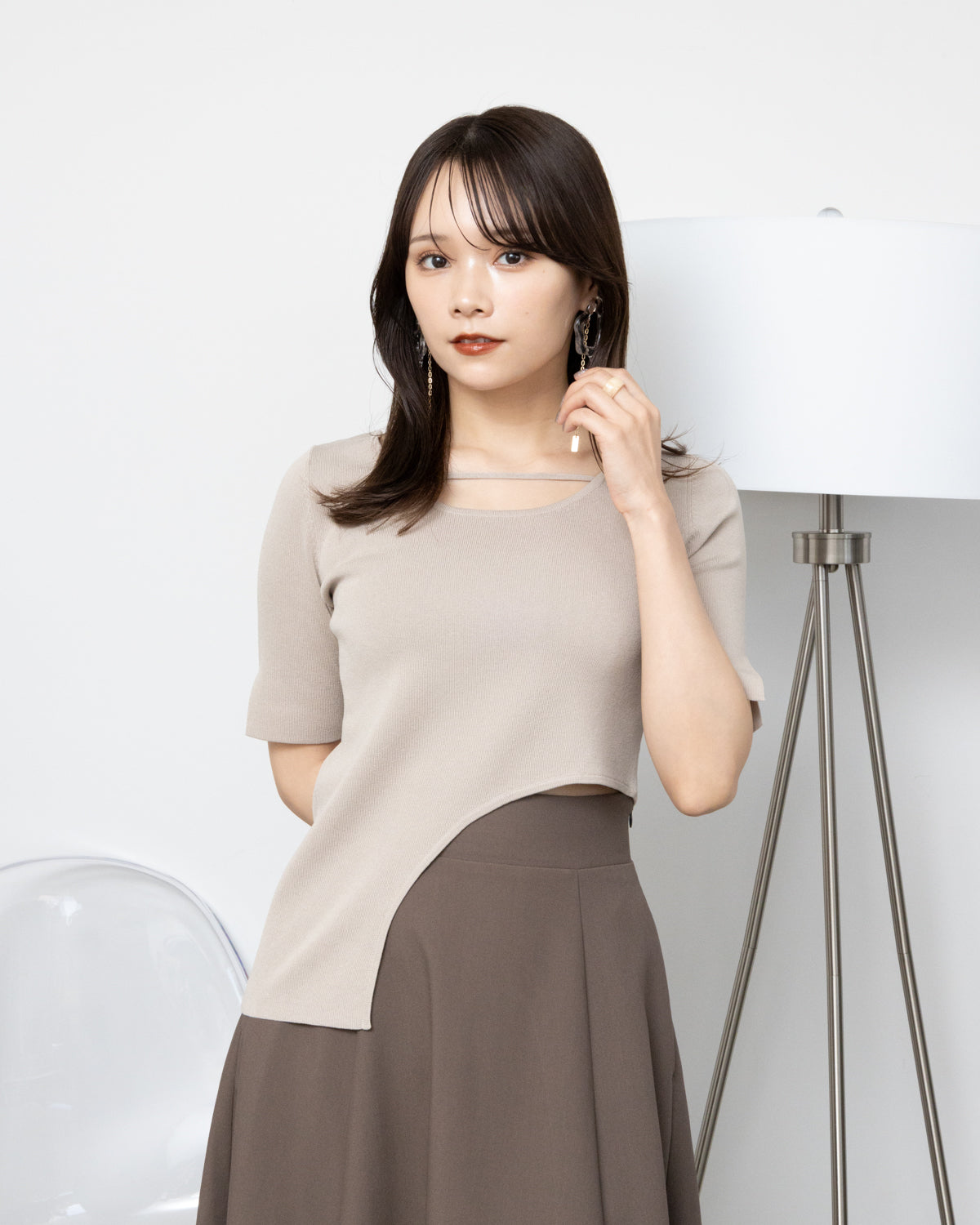 2WAYアシンメトリーニット