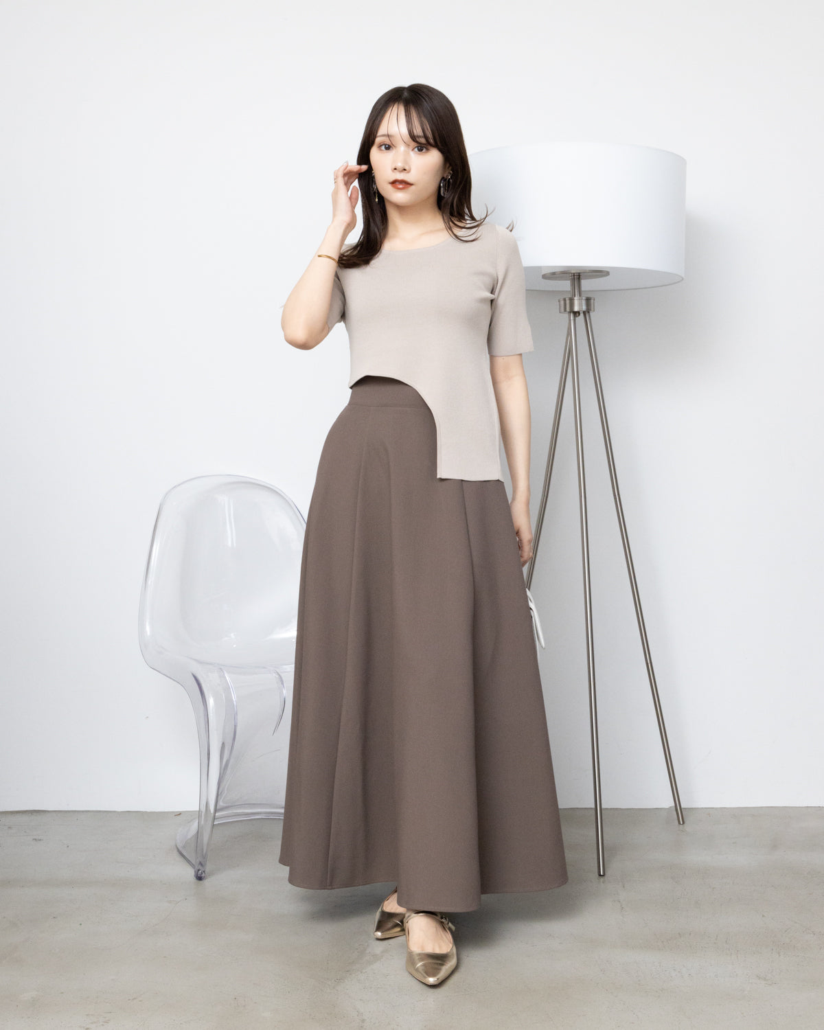 2WAYアシンメトリーニット